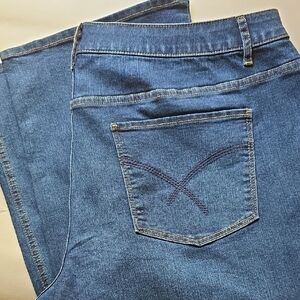 CJ Banks Blue Straight Jeans Size 20WP